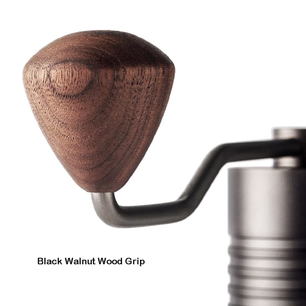 Molinillo de café Manual con Cabezal de Corte de Acero, Antideslizante, Molinillo de café portátil con Cepillo y Bolsa, Molinillo de café Viajes y al Aire Libre (Gris: Negro)