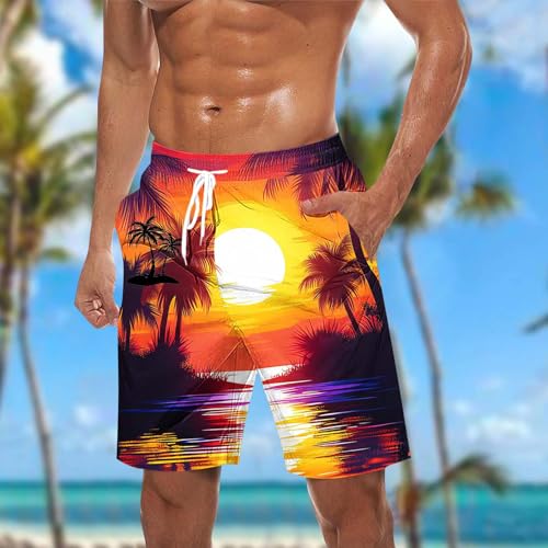 Hawaiian Beach Shorts for Men with Compression Liner 7 Inch Mens Bathing Suit Quick Dry Swimming Trunks Swimsuit2