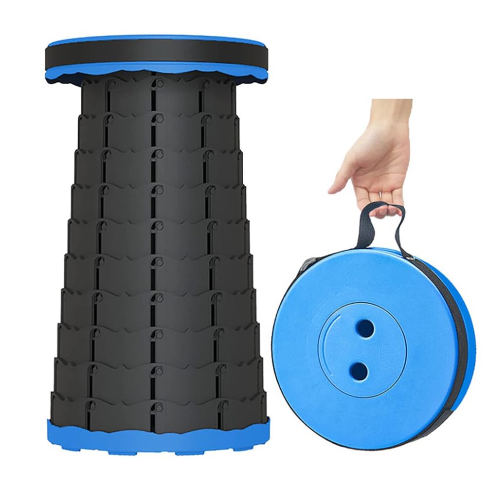 Supfine Sgabello pieghevole portatile, mini sgabello telescopico, leggero, da campeggio, per attività all'aperto, campeggio, pesca, barbecue, interni, cucina, campeggio, pieghevole, carico 180 kg (2,