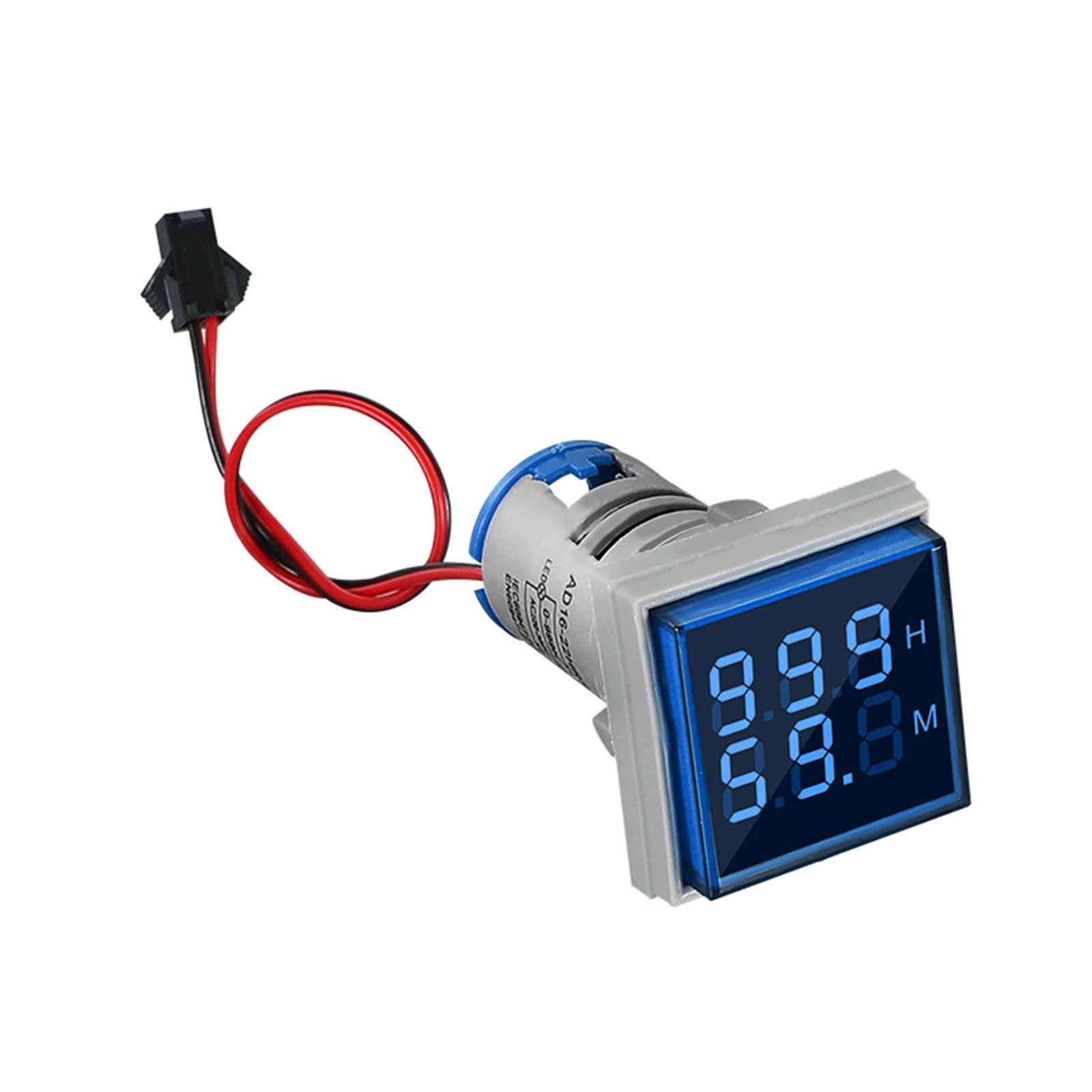 Hogtnd Blue Efficient Dual Display Hour Counter Heavy Duty Design High Visibility Flame Retardant For Industrial Applications High Brightness Counter