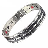 [page_title]-SSC Magnet Armband Edelstahl | silber poliert/schwarz | Magnetarmband (2000+ Gauss) | antiallergener Schmuck (316L Chirurgenstahl) | Ideal als Geschenk (SSC-225)