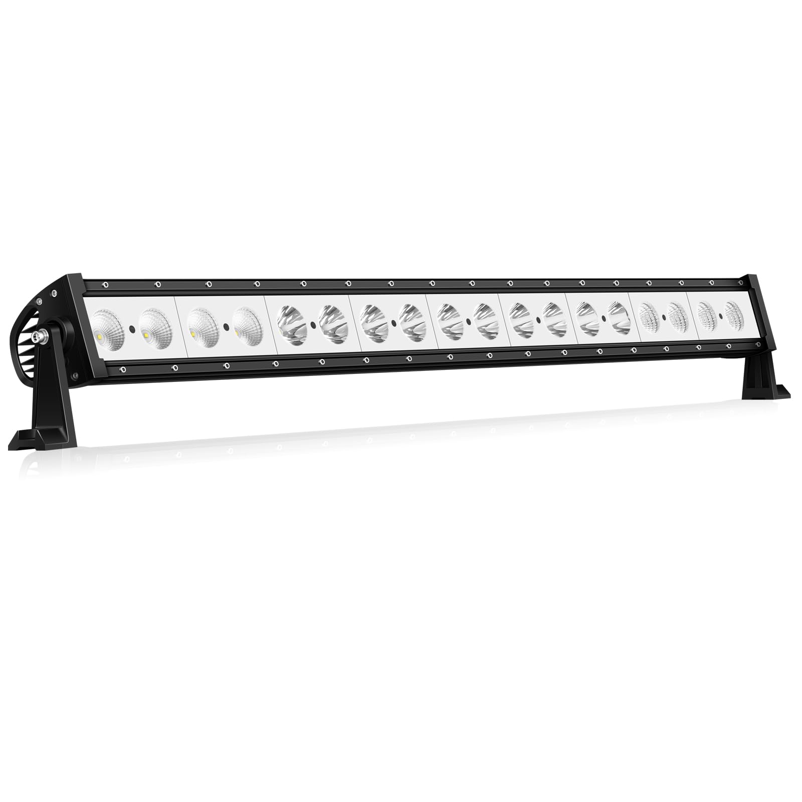 AUXTINGS Listwa świetlna LED 92 cm, pojedyncza wiązka 90 W i duże światła drogowe terenowe, 9000 LM światła przeciwmgielne do pojazdu 4x4 Samochód UTV SUV Ciężarówka Ciągnik Przyczepa Łódź, 12V/24V DC