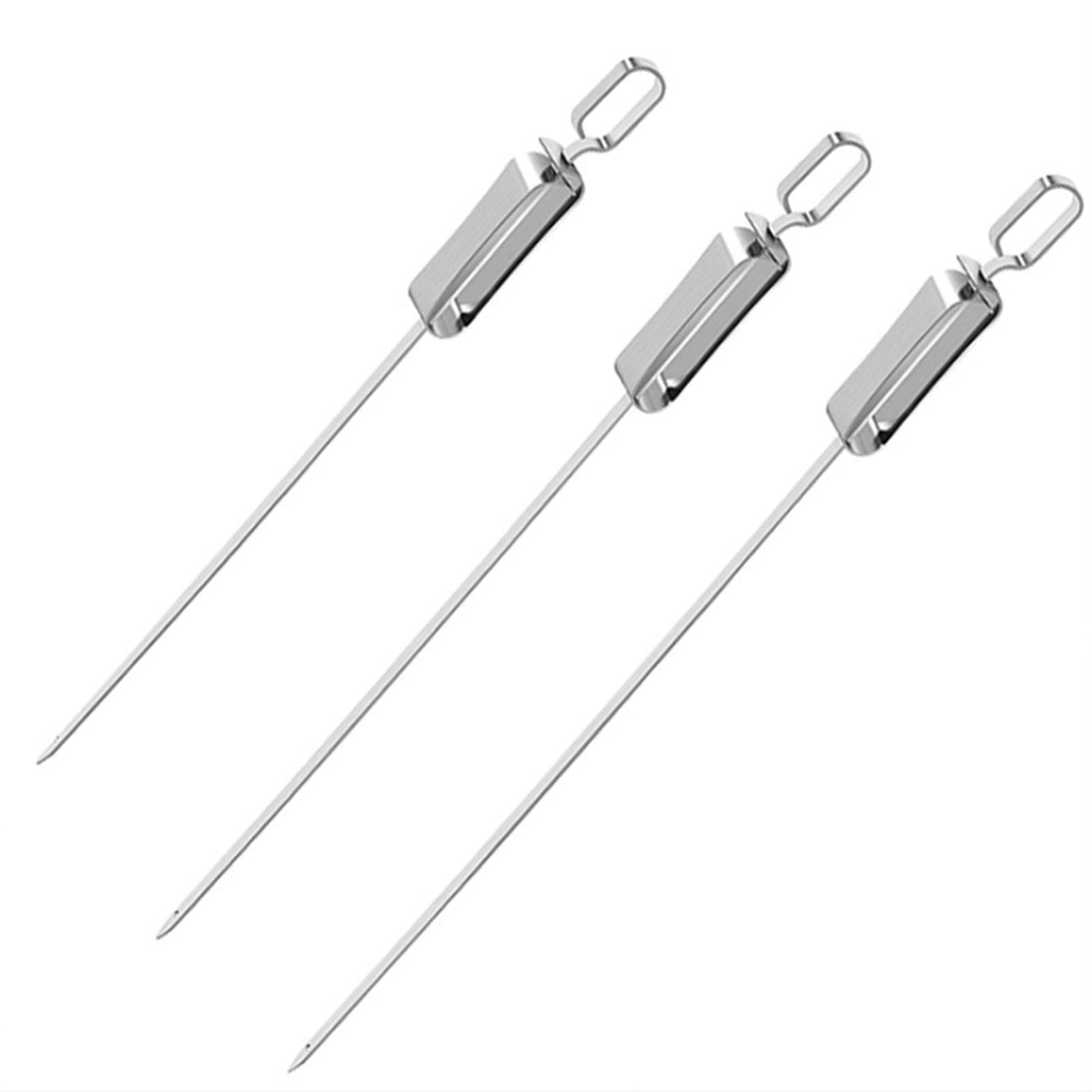 GTHTUHFD Stainless Steel Grilling Skewers, Reuse Kabob Skewers, Skewer Stick With Push Bar, For Meat Shrimp Chicken, 10Pcs,size_name-41cm
