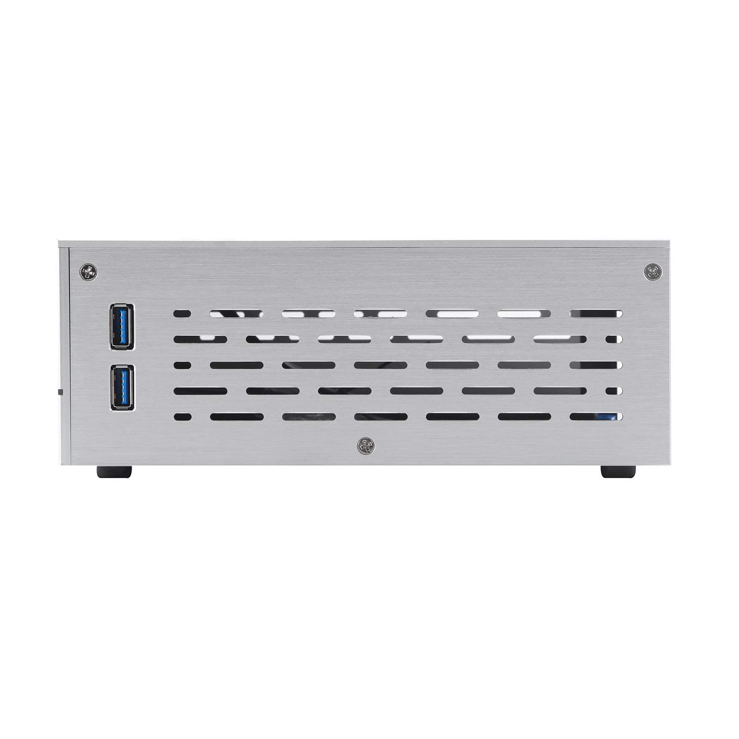 Goodisory A01 Aluminum Mini-ITX HTPC Desktop Computer Chassis (Sliver Tempered Glass)