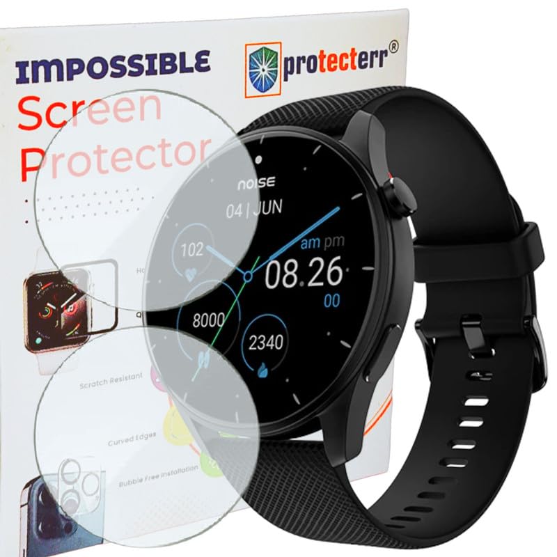 Image of 2-Pack Screen Guard for NoiseFit Crew 1.38 inch inch Smartwatch Protector | Flexible, Unbreakable, Bubble-Free Installation | Not Tempered Glass | Edge-to-Edge Coverage