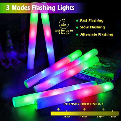 Ludilo FGB-18 Foam Glow Sticks Bulk Party Pack 18Pcs Glow In The Dark Party Supplies For Adults Led Foam Sticks Foam Glow Sticks For Kidsbirthday Wedding Dance Floor Props Concert Halloween Party Favors thumb #5