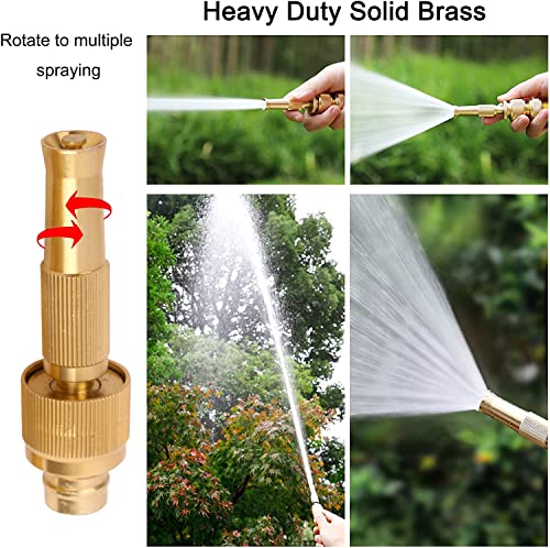 Hlily Bocal De Mangueira De Latão De 1/2 3/4 De Alta Pressão Para Carro Ou Jardim Água Ajustável Des