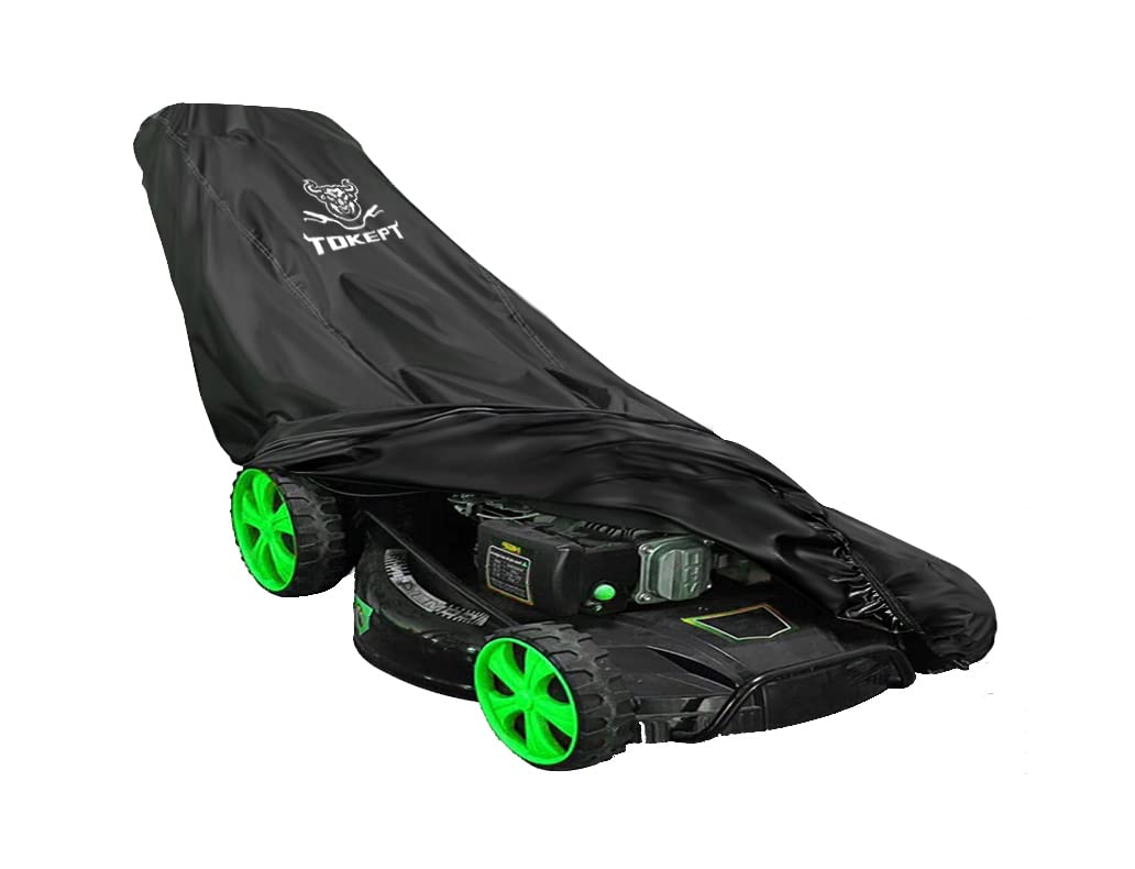 Upgraded Heavy Duty Waterproof Material 300D Walk-behind Lawn Mower Cover with Windproof Buckle for Respective Bad Weather XL