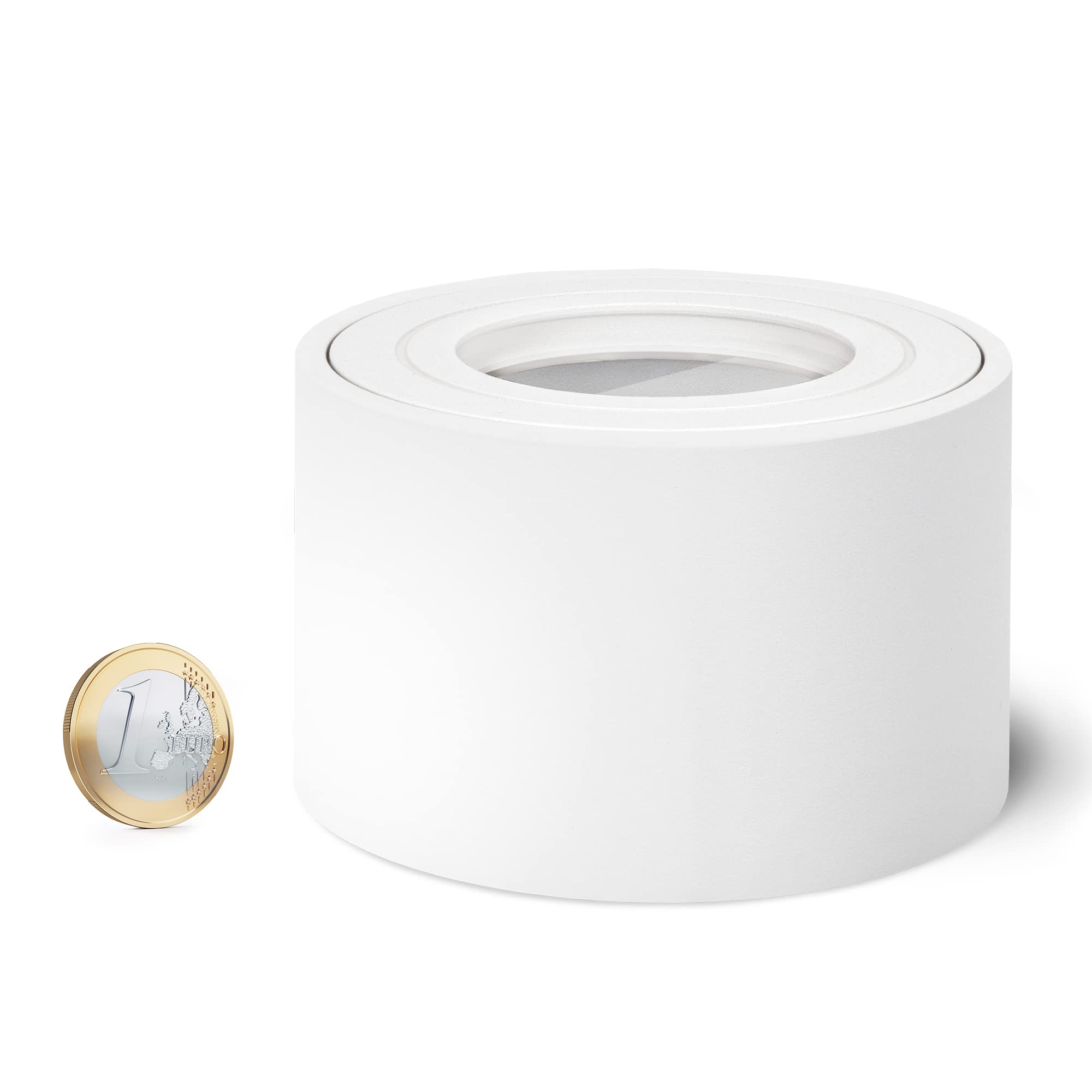 linovum SMOL-W Aufbauspot 4er Set weiß rund IP44 flach 65mm für LED-Modul