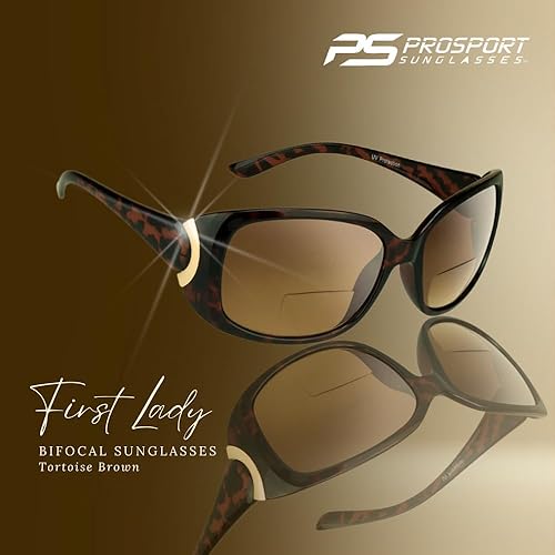 Miniatura 9 de proSPORT Gafas de sol de lectura BIFOCAL para mujer, lentes degradadas de gran tamaño, negro, tortuga, guepardo rosa, marrón o negro  Marcos
