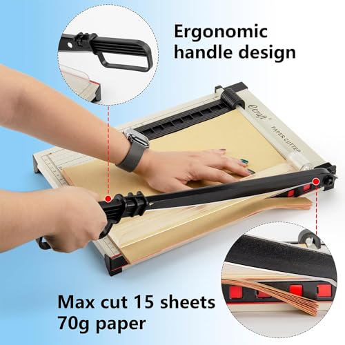 Cortador de papel con protector de seguridad, guía magnética para fotos, cartulina, manualidades