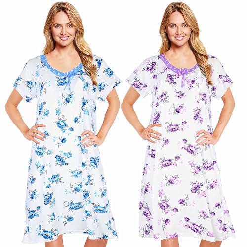 Image of Womens Nightgowns Sleepwear Soft Pajama Dress Nightshirts