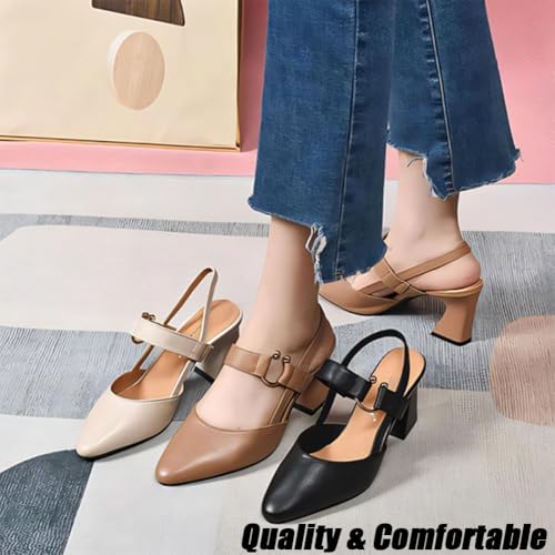 Vera Zala Orthopedic Heels, Elegant Slingback Dress Shoes Pointed Straps Leather Sexy High Heels Sandals for Women4