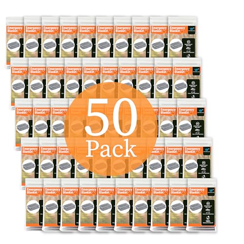 Winterlace Emergency Blankets 50-Pack (52” x 82”) Thermal Mylar Survival Rescue Camping Heat Reflective (50) - Image 3