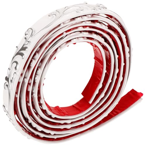 NOLITOY Moldura Autoadhesiva Flexible Blanca 2 Piezas 1 M para Decoración de Paredes y Marcos Tira Selladora PVC para Espejos Puertas y Techos Recorte Fácil y Versátil Hogar