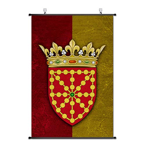 Poster médiéval blason de Navarre 75 x 50 cm aux finitions soignées pour décoration noble