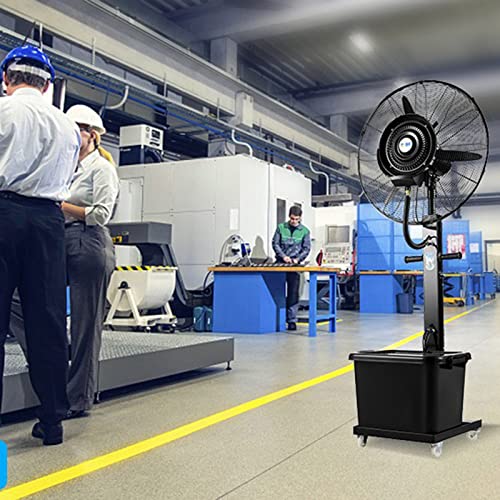 IYUESQ Ventilador de nebulización de pie Ventilador de Pedestal Industrial Ventiladores de pulverización Grandes Espacio de enfriamiento para Garaje Comercial Almacén Taller Patio y exter