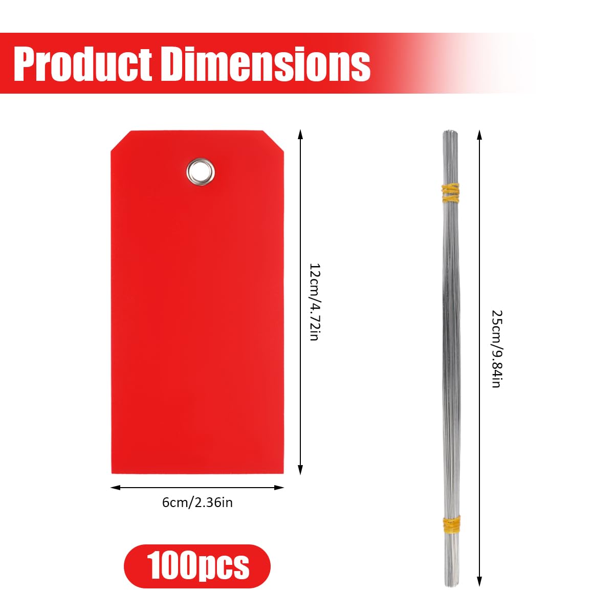 Étiquettes en Plastique Imperméables Vierges 12 x 6 cm Réutilisables, 100 Pièces pour Bagage et Expédition