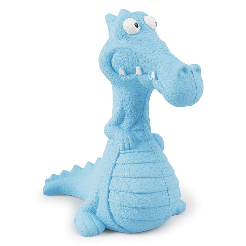 Jouet à mâcher molaire pour chiot et chien dinosaure bleu en caoutchouc durable