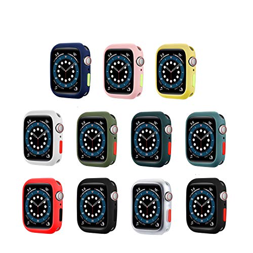 Flexible TPU Bumper Case with Buttons Matte Finished Lightweight Protective Cover Guard Protector Compatible with 38mm Apple Watch Series 3/2/1, Assorted Colors-11 Packs