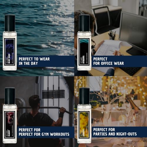 Image of Luxury Men Perfume Gift Set | 4x20ml | Woody, Aquatic & Sweet Premium Fragrance | Perfume Combo For Men | Classy, Blue Sage, Sabaya, Dynamic