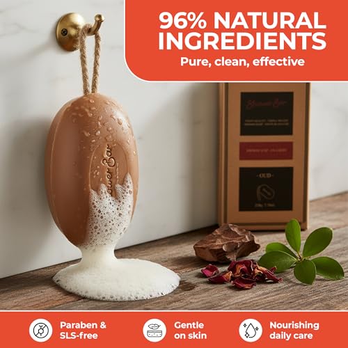 Oud Scented Soap on a Rope - 220g Natural Solid Body Wash Bar for Travel & Home - Long Lasting, Vegan, Plastic-Free, Eco-Friendly & Moisturizing - Image 5