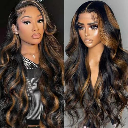 1B/30 Ombre Lace Front Wig 13×6 Body Wave Human Hair Wig 30 Inch