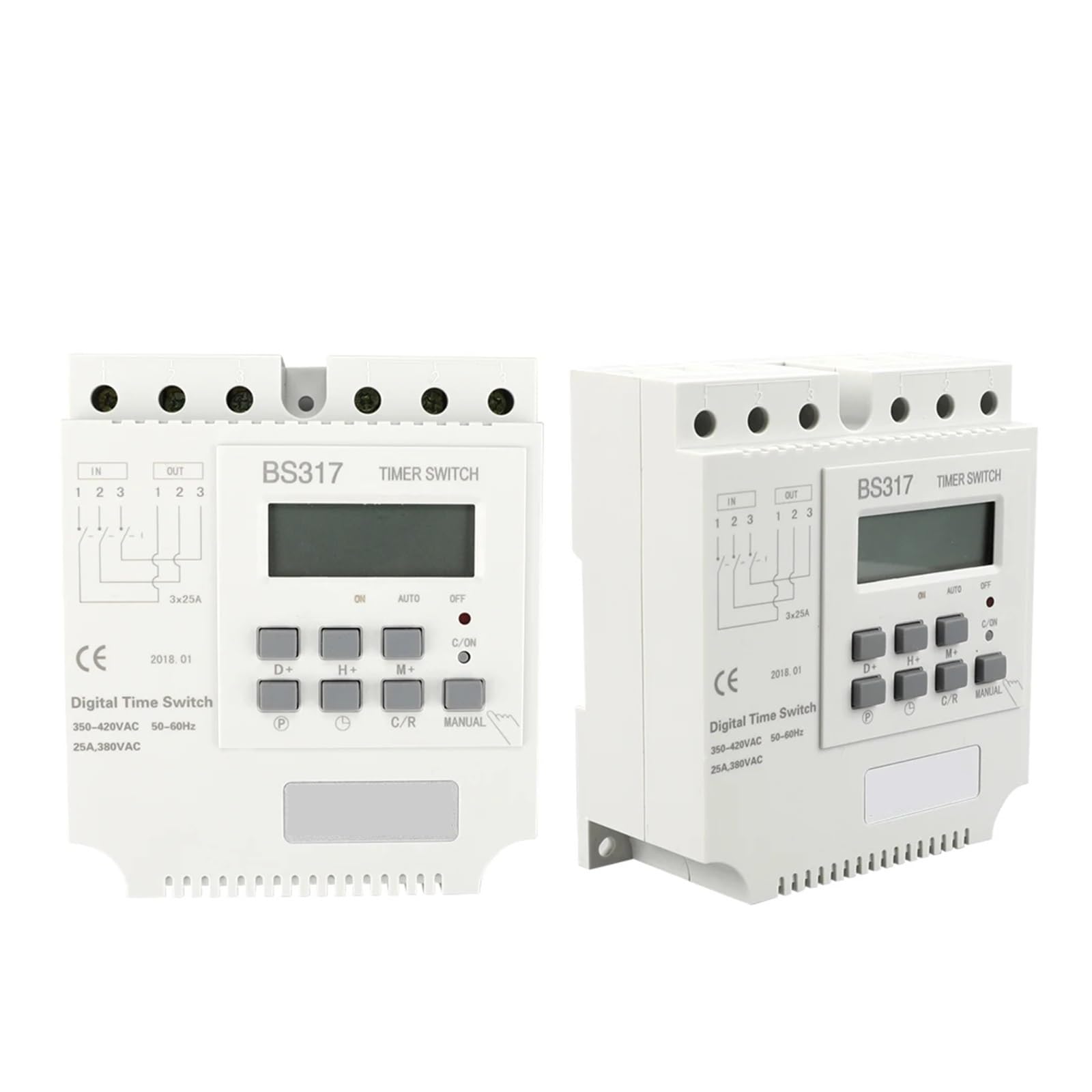 Interruttore Timer Digitale trifase 25A 380V, con 16 Volte di accensione/spegnimento al Giorno Intervallo di impostazione 'Ora 1 min-168 Ore