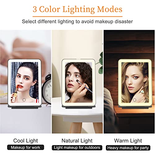 Rechargeable Makeup Vanity Mirror with 72 Led Lights, Lighted Travel Portable Light up Beauty Mirror, 3 Color Lighting - Image 2