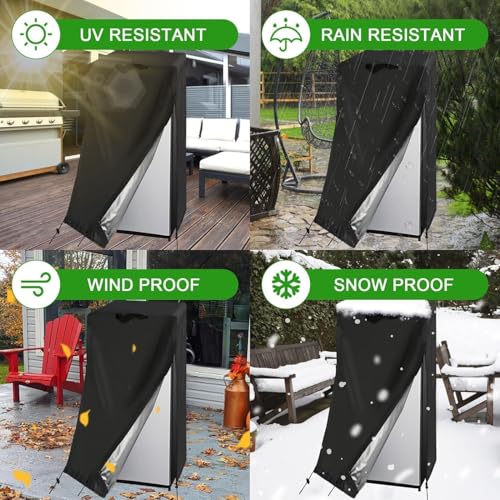 Image of Mini Refrigerator Cover for Most 4 Cu Ft Beverage Fridge / Drink Dispenser | 19x19x45,Waterproof Dustproof Heavy Duty Oxford Fabric,for Most 4.0 Cubic Feet Small Wine Beer Cooler for Outside