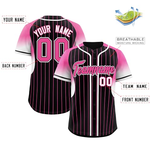 Camiseta personalizada de béisbol estilo hip pop con rayas y letras estampadas para hombres, mujeres y niños miniatura 2