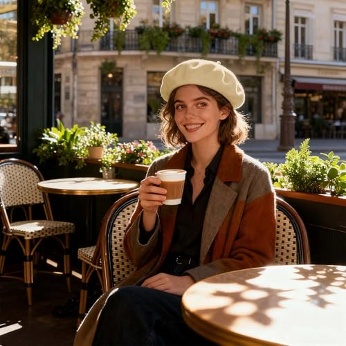 Image of Jolbndcv 6PCS Beret, French Beanie, Outdoor, Winter, Fashion Lady Hat | One Size Fits Most,Solid Color,Stretchable,for All Season