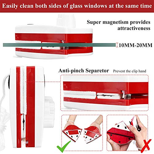 CHARMINER Magnetic Window Cleaner, Magnetic Window Cleaner Double Sided, Magnet Window Cleaner Tool, Window Cleaner Tool Magnetic for High Windows Thickness 10-18mm - Thumbnail 4
