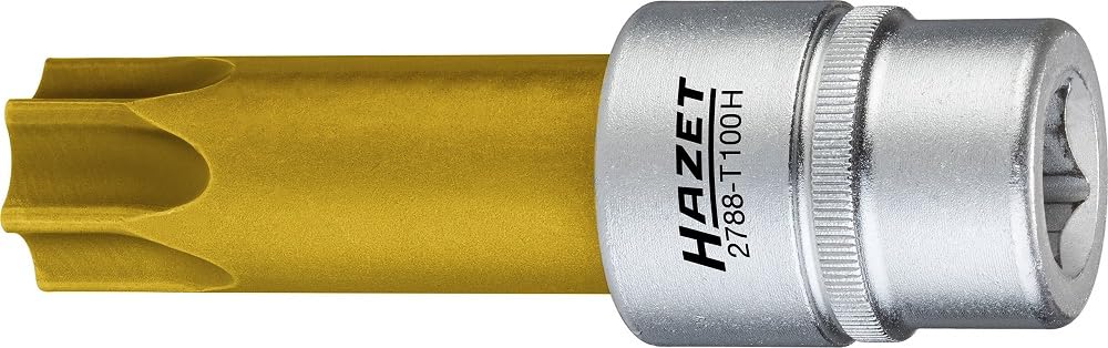 Hazet nocke Ondas de versteller Torx destornillador de vaso con orificio, cuadrado, 12,5 mm, 1/2 pulgadas, Tamper Resistant – Perfil ancho de llave, 1 pieza, recubrimiento TIN, 2788 de t100h