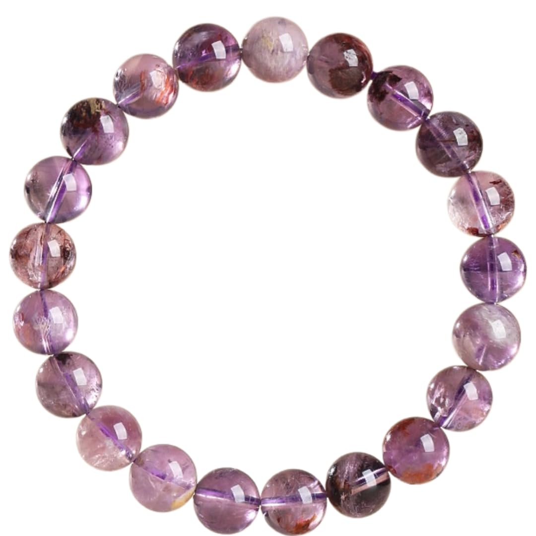 Bracelet Perles Bracelet En Améthyste Et Cristal De Titane Disponibles En Plusieurs Tailles Pour Homme Et Femme