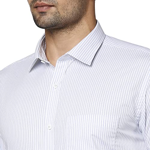 Image of Park Avenue Men's Pure Cotton Stripe Pattern Slim Fit Semi Cutaway Collar Full Sleeve Formal Shirt