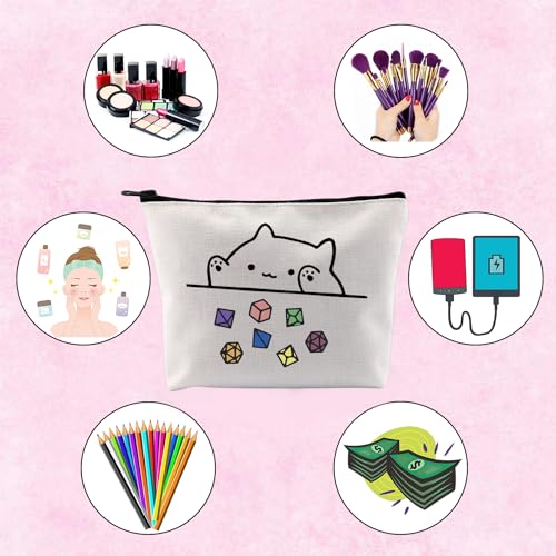 TSOTMO Cat Throwing Dice Bag of Holding Zipper Pouch Gamer Dice Game Makeup Bag Funny Gaming Gift for Women4