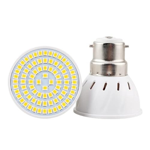 SIYTREWQS, Pack of 20, LED Spotlight Lamp, AC110V 2835SMD 48/60/80LEDs GU10/E27/MR16/E14/B22 Plastic Lamp(B22 white,4w)