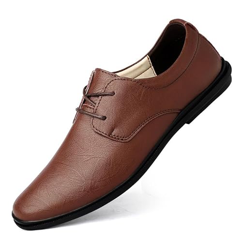 Sapatos Oxford Masculinos Com Cadarço Biqueira Redonda Couro Vegano Derby Sapatos Salto Bloco Sola d
