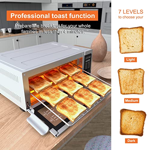 Toaster-Oven-Air-Fryer-Combo-Fabuletta-10-in-1-Countertop-Convection-Oven-1800W-Flip-Up-Away-Capability-for-Storage-Space-Oil-Less-Toaster-Oven-Fit-12-Pizza-9-Slices-Toast-White