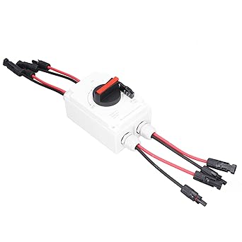 PV Solar Disconnect Switch, 32A 2 Input 2 Output Photovoltaic Circuit Isolator Safe Docking DC1000V Flame Retardant PC for RV Marine