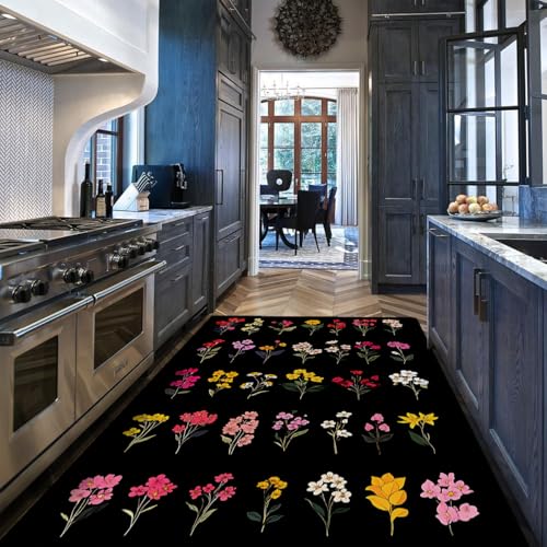 Tapis lavables à la machine avec fleurs pour coin jeux