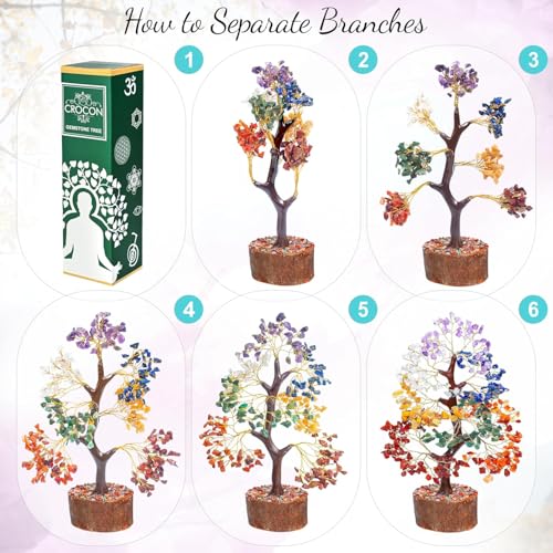 Seven Chakra Crystal Tree Birthday Gifts for Women & men, Crystal Tree of Life Sister birthday gifts Home Decor Healing Crystals Gifts for Mom Positive Energy New Home House Warming Gift Women - Image 4
