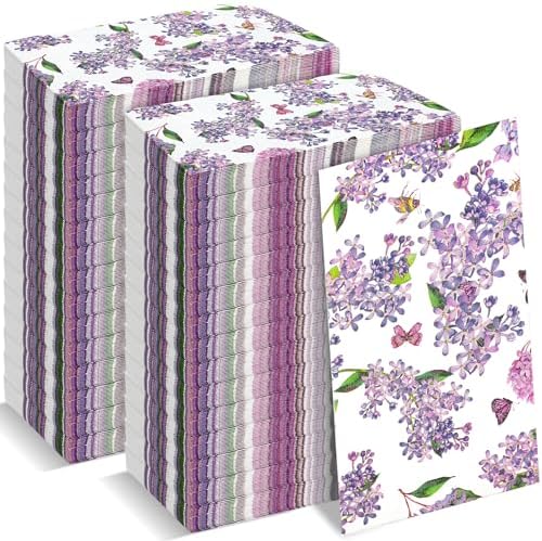 Amazon.com: Jetec 200 Pcs Floral Napkins Disposable Guest Napkins ...
