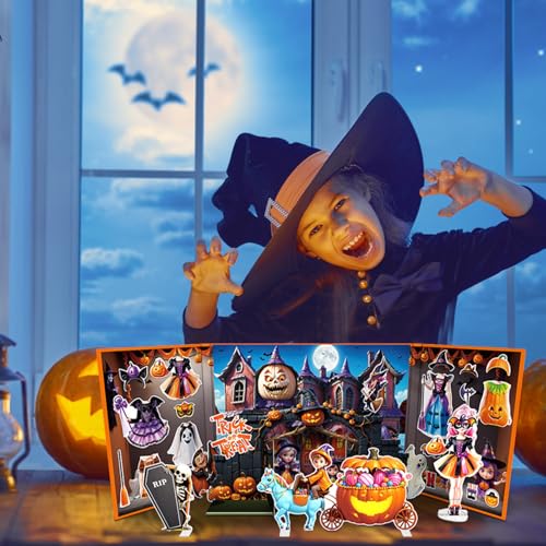 Autocollants de Noël d'Halloween réutilisables en livre éducatif bébé - 3