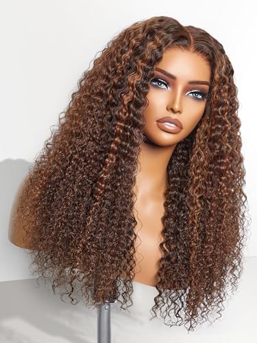 LUVME HAIR 14 Inch Deep Wave Medium Copper Brown Glueless