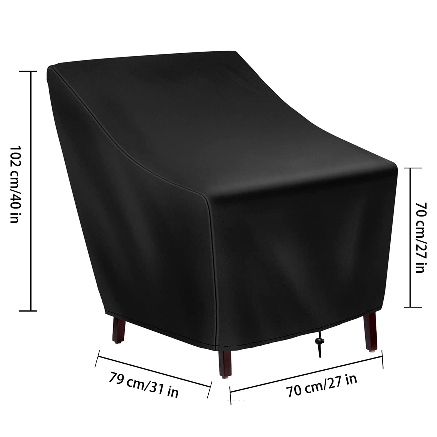 Fundas para Sillas de Patio, Paquete de 2 Fundas Impermeables para Muebles de Asiento Profundo para SalóN Al Aire Libre, para Sofá de JardíN Individual 27X31X40 Pulgada