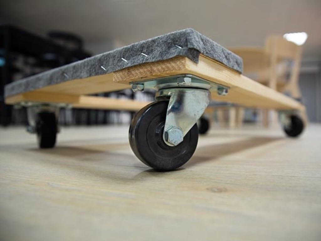 Toolland Plataforma con Ruedas Resistente con Base Grande de Madera 76 x 46 cm, 4 Ruedas giratorias y protección de Fieltro, Ideal para Transportar Muebles y Cargas Pesadas hasta 400 kg