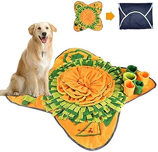 Large-Size Snuffle Feeding Mat for Dogs and Cats, Pet Snuffle Mats Non Slip Puzzle Toys for Puppy Small Medium Large Dog, Pet Training Slow Feeding Sniffing Mat Washable Durable Stress Release Orange