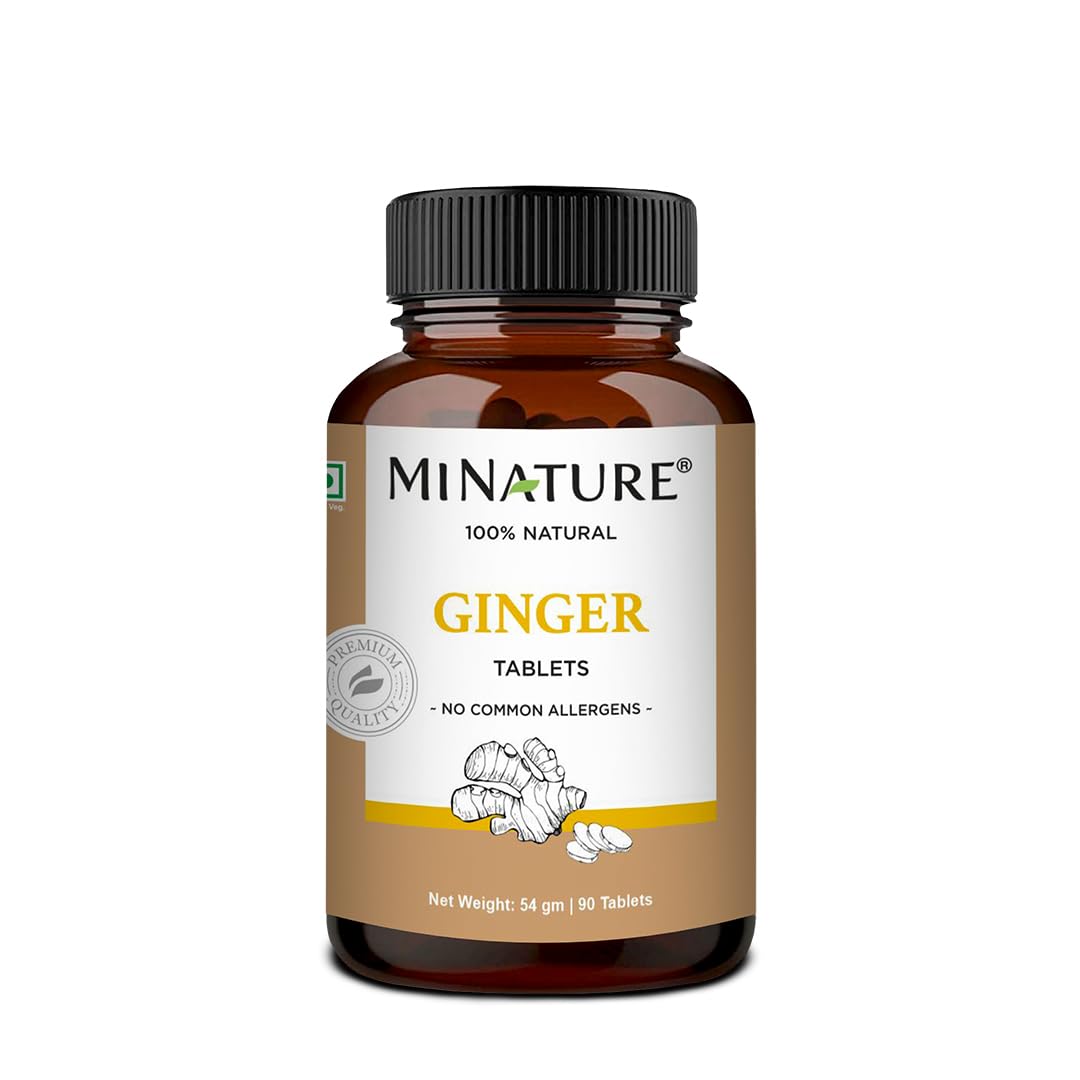 mi nature Ginger Tablets 90 Tablets (Zingiber officinale) | Sonth | 90 Tablets 45 Days Supply